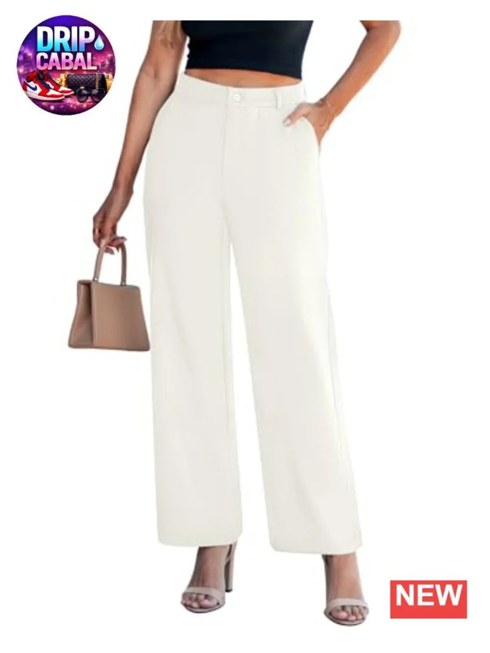 Wide Leg Dress Pants Women High Waisted Elastic Stretch Work Trousers with